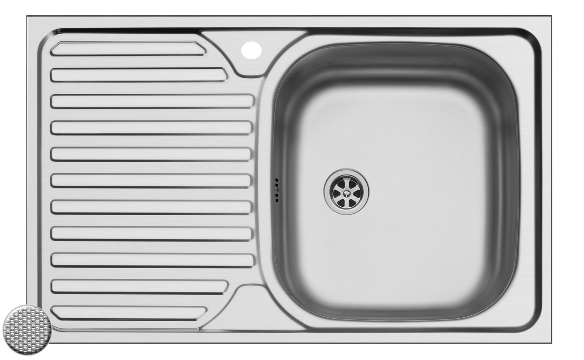 Chiuveta inox Ecoline - Chiuveta inox Ecoline CORE - inox 800mm*500mm DR